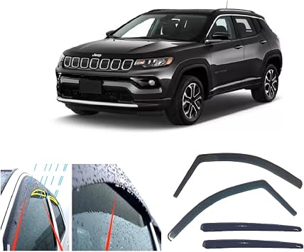 4x Wind Deflectors for Jeep COMPASS 2016 2017 2018 2019 2020 2021 2022 2023 2024 2025 2026 Weather Shields/Sun Visors/Rain Guards
