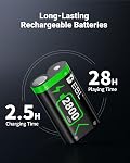 Xbox Controller Battery Pack with Rechargeable Charger for Xbox Series X/S & Xbox One X/S/Elite Wireless Controllers, EBL High-Speed Charging Controller Charger with 2 Battery 2800mAh