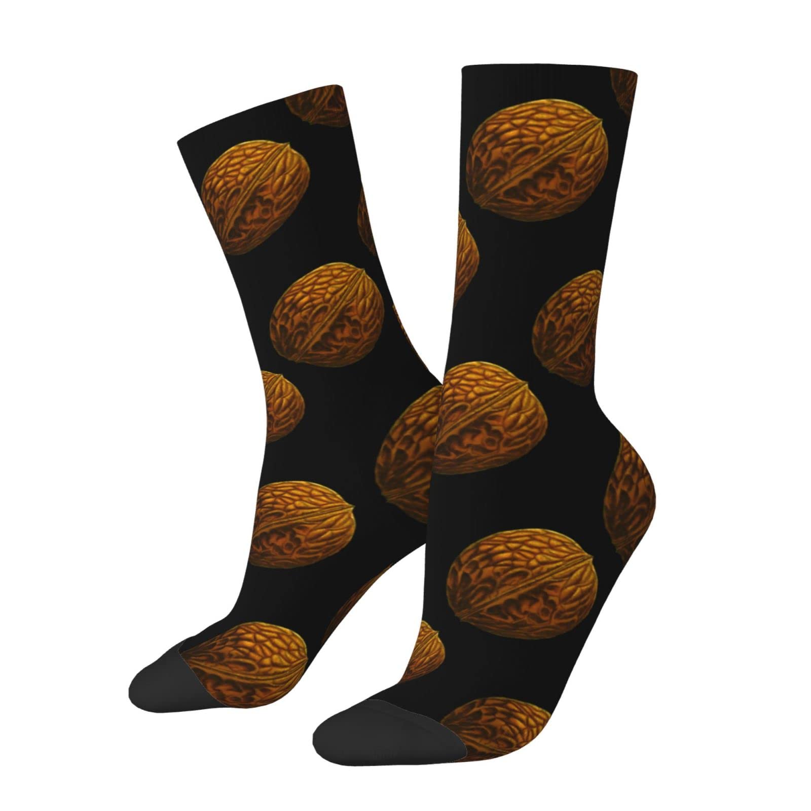 KWQDOZF Walnut Socks Funny Novelty Crew Socks Gift for Men Women Teen