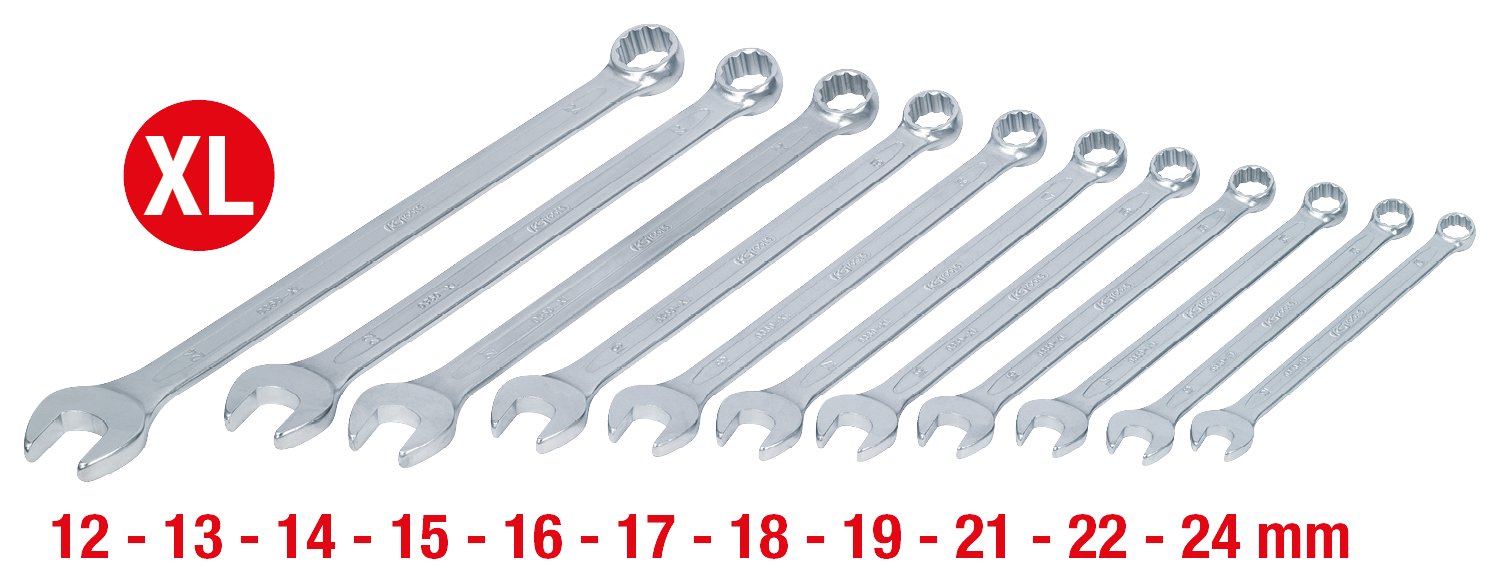 KS Tools 517.1505 Classic XL Combination Spanner Set (11 Pieces), Chrome - Image 2