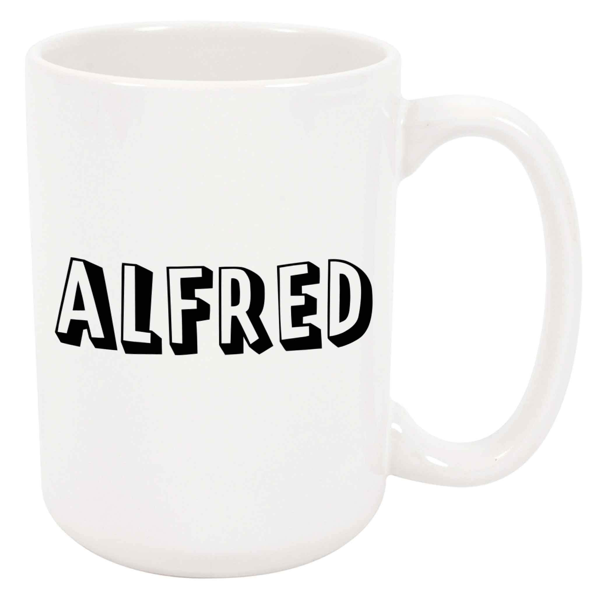 Amazon.com: Alfred Coffee Mug - Personalized Ceramic Cup with Name, Custom  Mug, Customized Birthday/Christmas Gift, Holiday Present, Block Text, 11 Oz  : Home & Kitchen