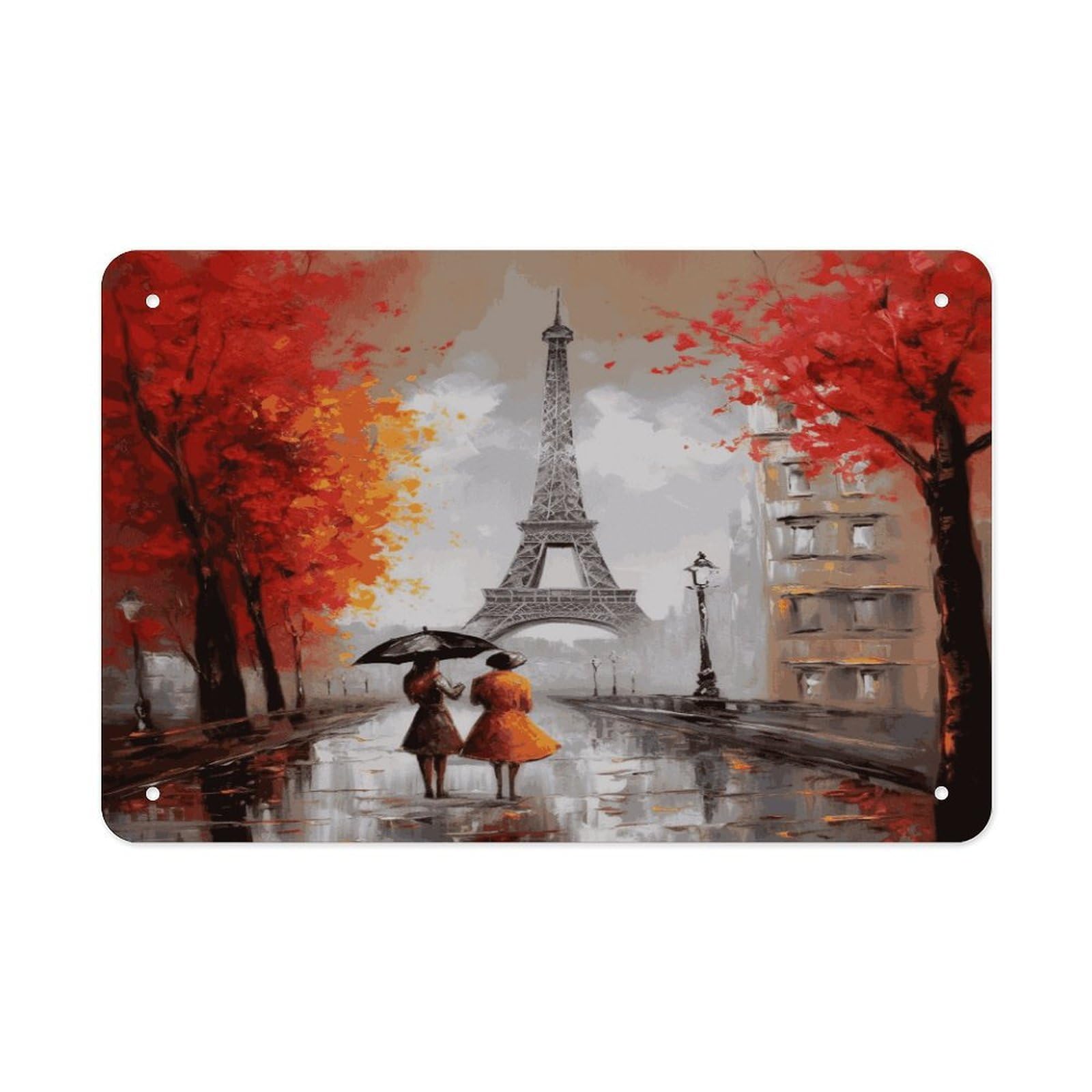 Fodpand Style Eiffel Tower Paris Painting Wall Art Metal Signs Tin Sign