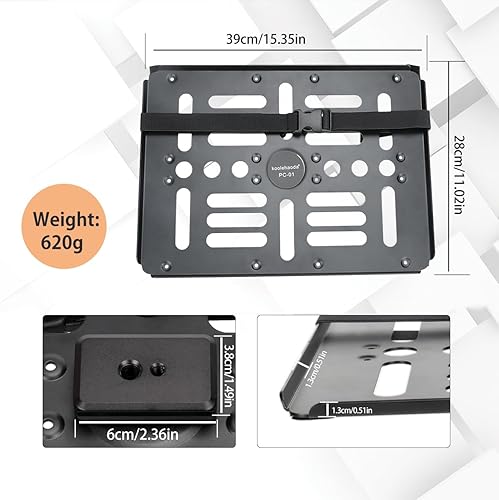 Miniatura 2 de koolehaoda Soporte de bandeja para proyector de palets para portátil con interfaz Arca-Swiss para trípode de tornillo de 14 a 38 pulgadas, soporte