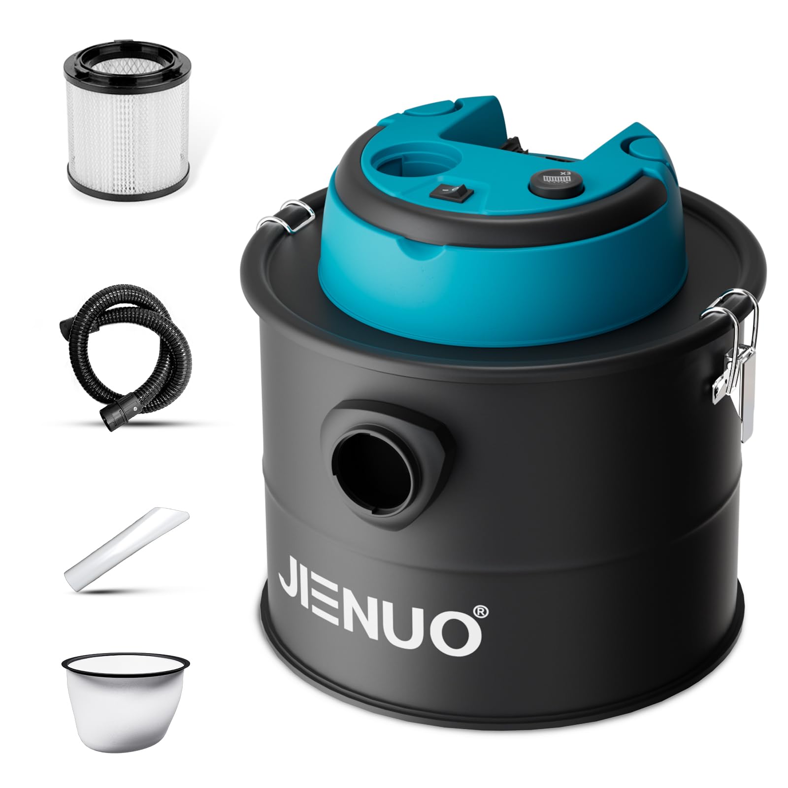 JIENUO Cordless Ash Vacuum Cleaner Compatible with Makita 18V Battery, 4 Gallon Portable Ash Vac with Filter Clean, Blow Function for Pellet Stoves, Fireplaces, and BBQ Grills(Battery is not Included)