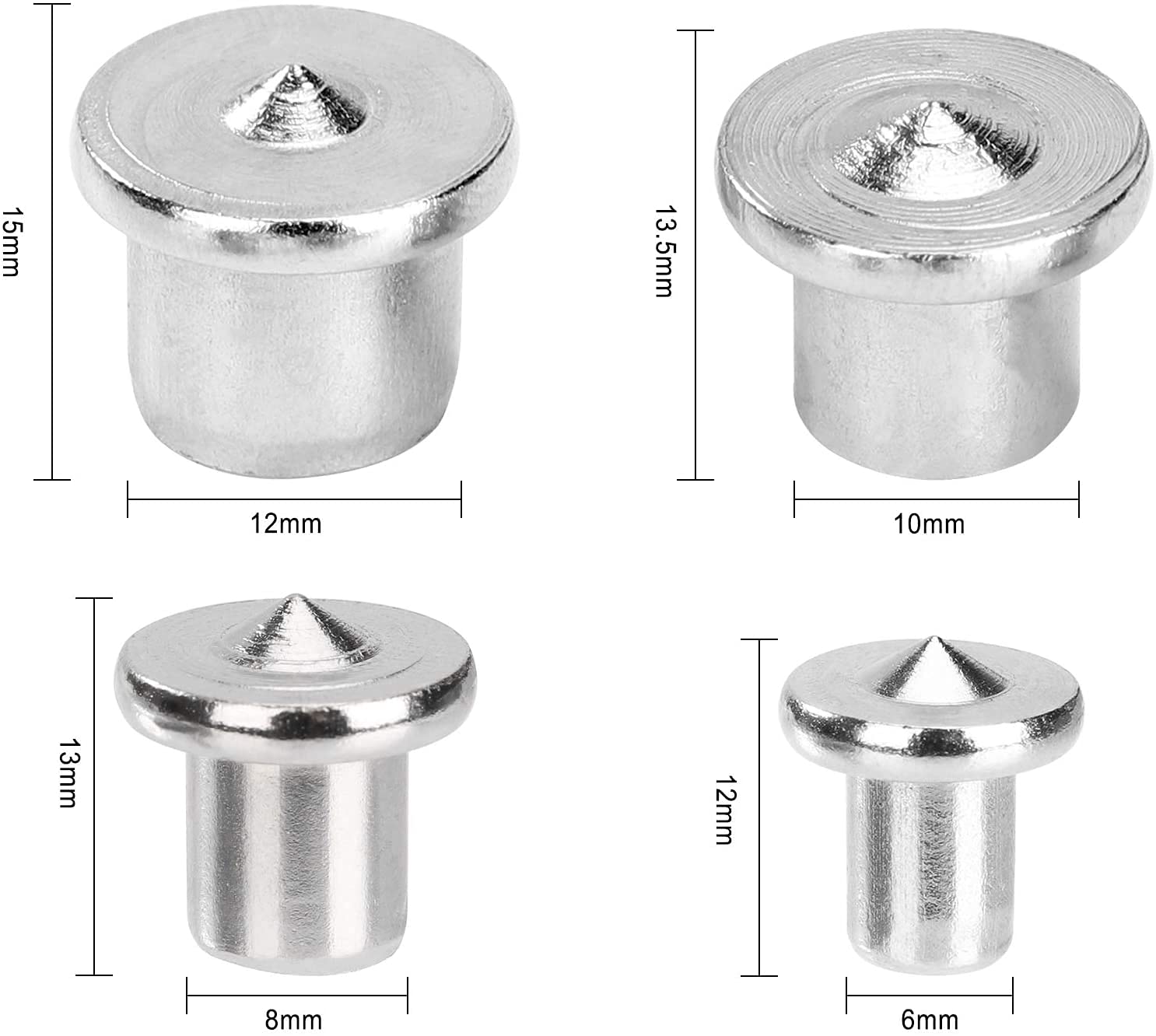 16 pezzi Perno centro di allineamento lavorazione del legno punte strumento di marcatura trapano Strumento di allineamento per la lavorazione del legno al centro,6mm 8mm 10mm 12mm