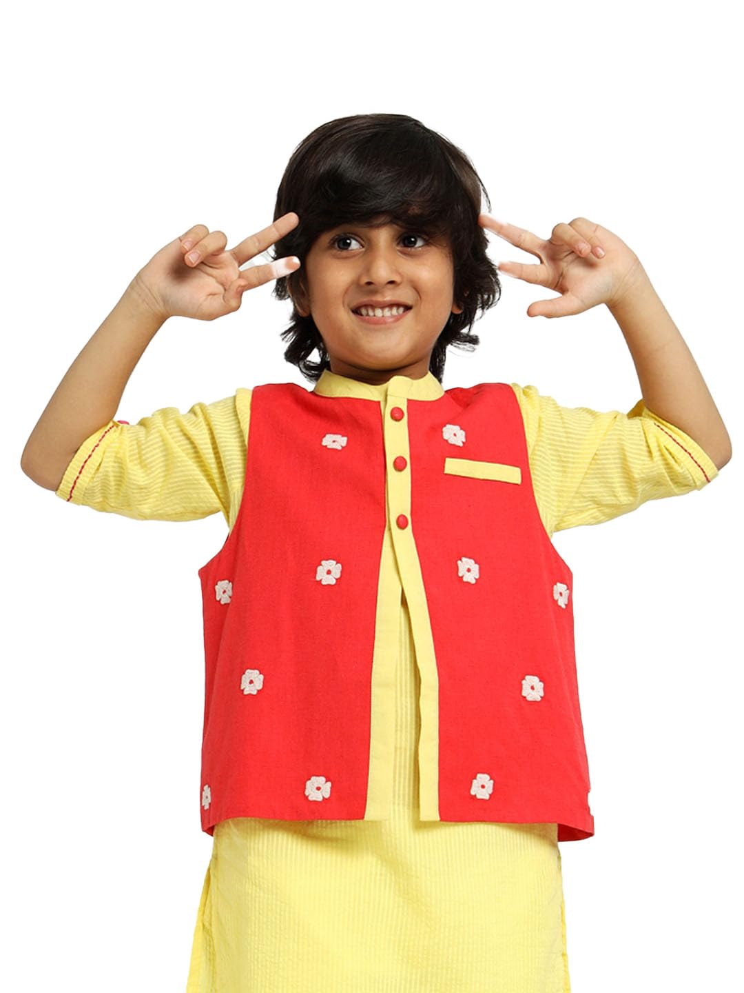 somersault Traditional Nehru Jackets for Boys – Red Orchid, Green Tulip & Reversible Style-picture-45