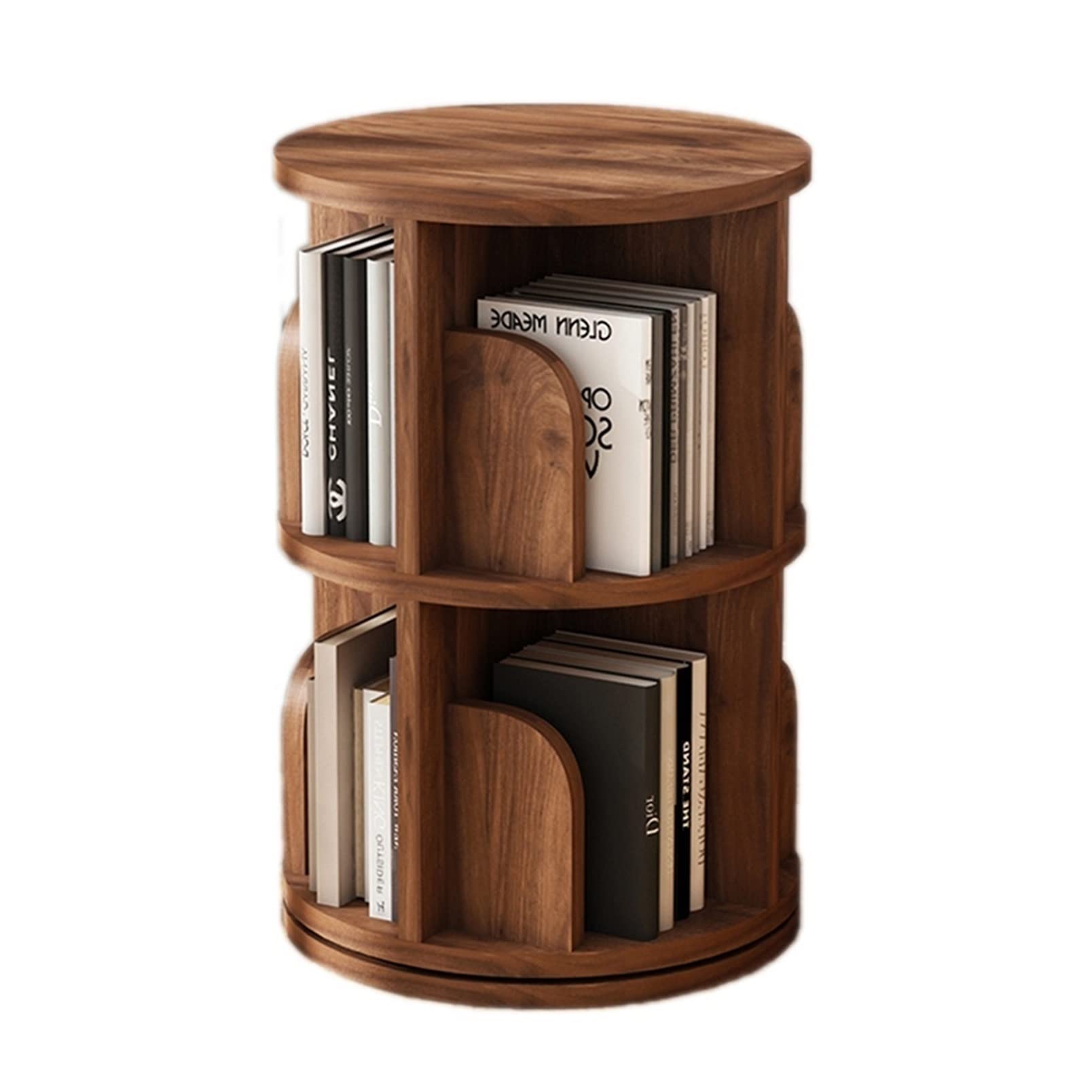 Vielrosse Libreria girevole a 360 gradi, in legno massiccio, girevole a