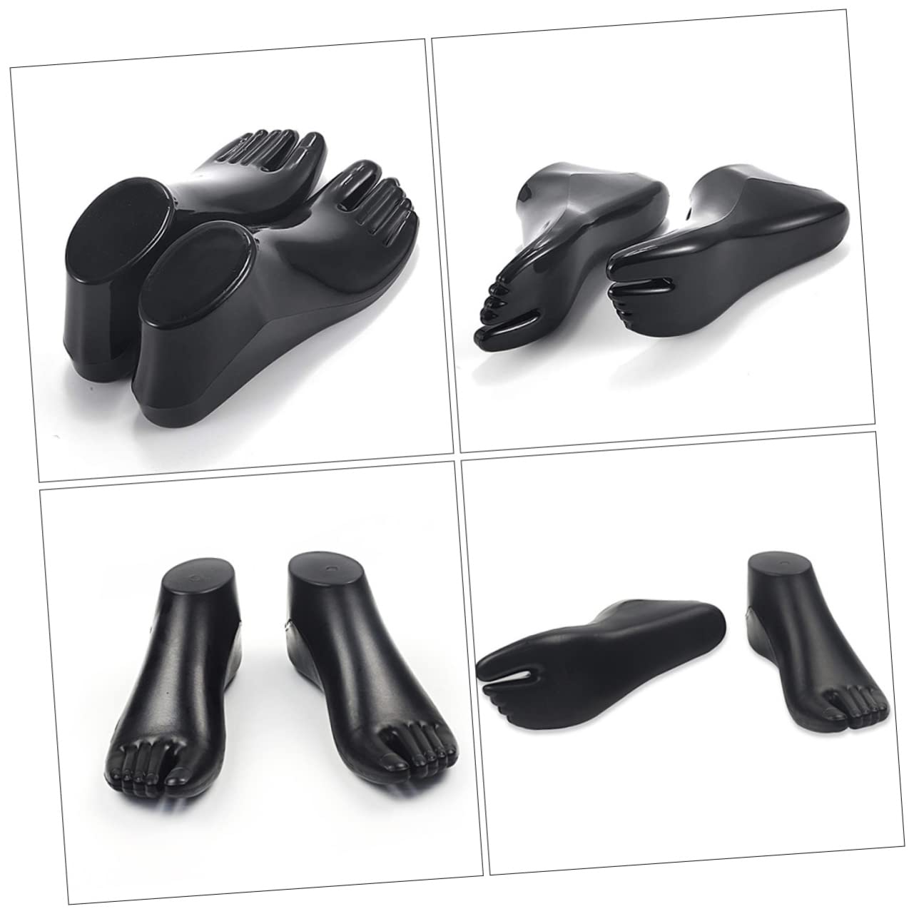 Schuhhelfer Fußmodell aus Kunststoff für Schuhe Erwachsene Schwarz Einfach zu Verwenden und Präsentieren von Schuhen und Stiefeln