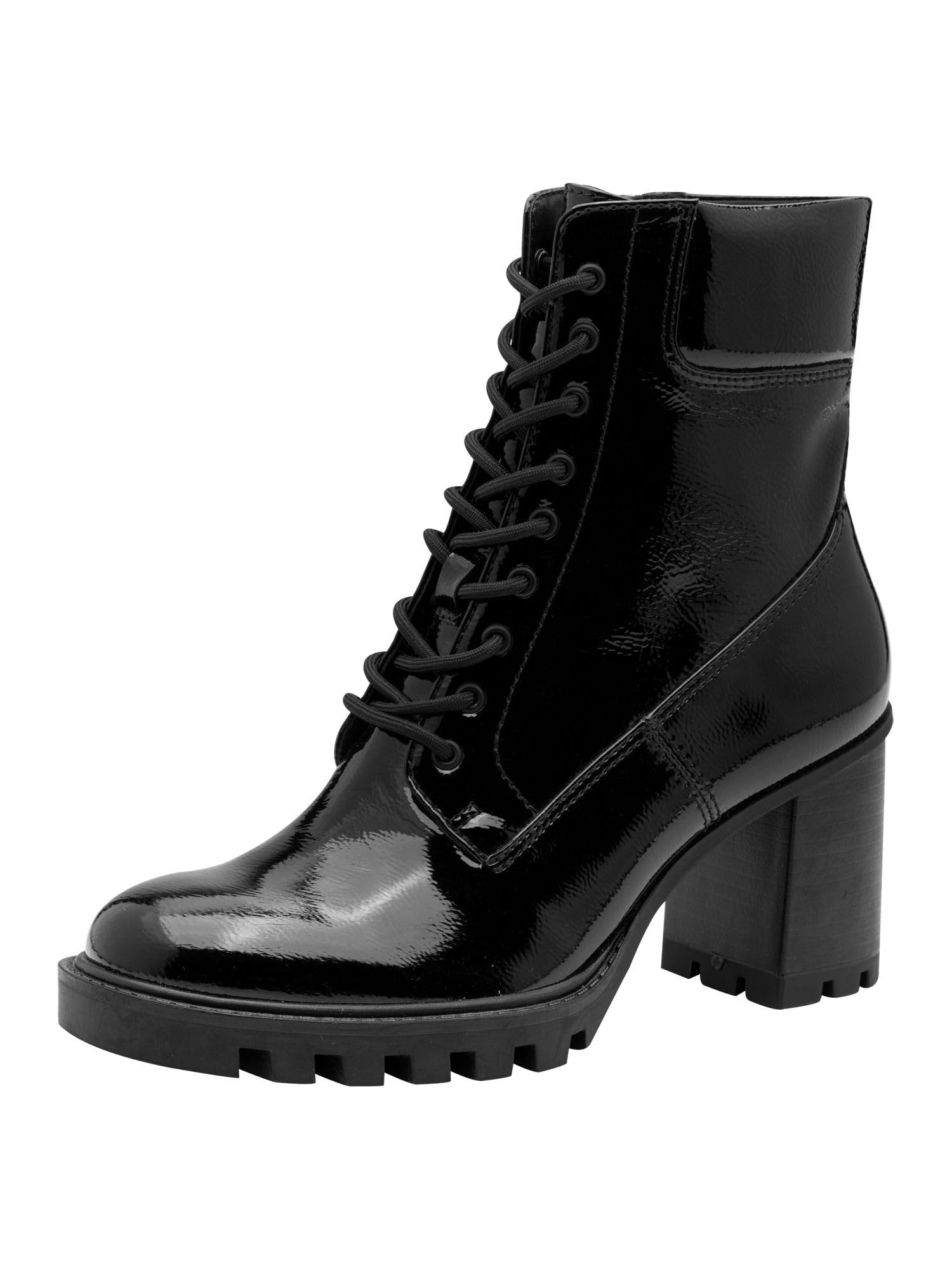 Tamaris Dames Lace Boot Heel 1-25132-45 Enkellaarzen, Black MATT, 39 EU, zwart mat, 39 EU