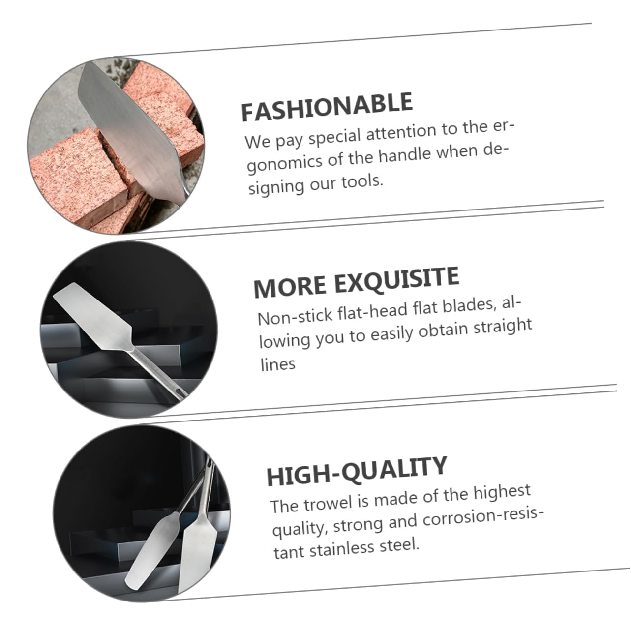 HOMSFOU Multi- Espátula De Inoxidable Para Albañilería Cuchilla Para y Revestimientos Herramienta De Construcción Diseño De Mango Ergonómico Para Reparaciones y Acabados Paredes