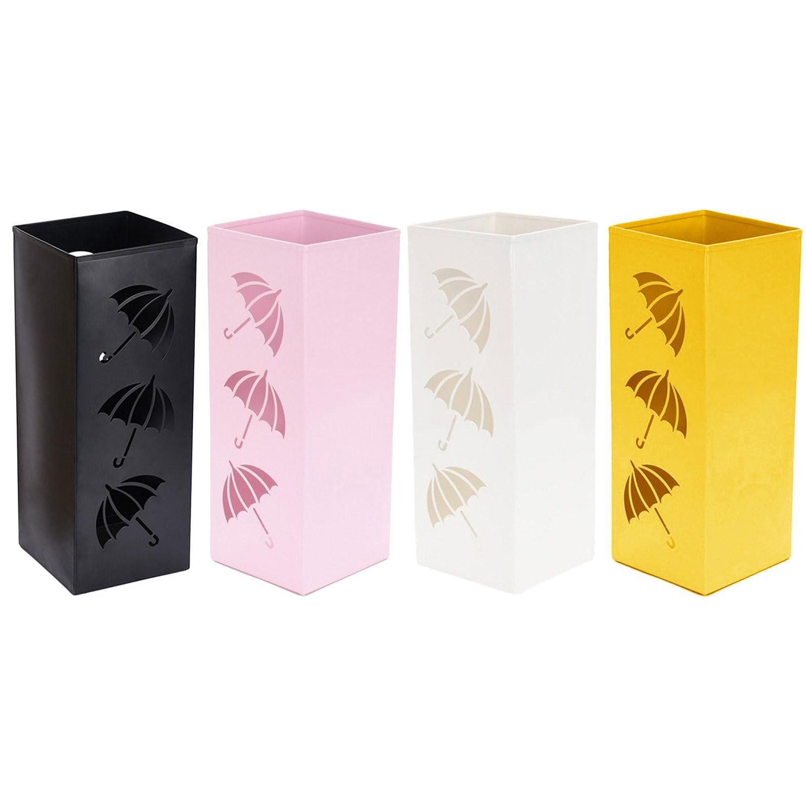 Blanc Porte-parapluie En Métal U2013 Support Sur Pied Pour Cannes De Marche 16 X 41,9 Cm, Poubelle Décorative Multifonction Pour Canne, Entrée, Maison, Hôtel Porte Parapluie