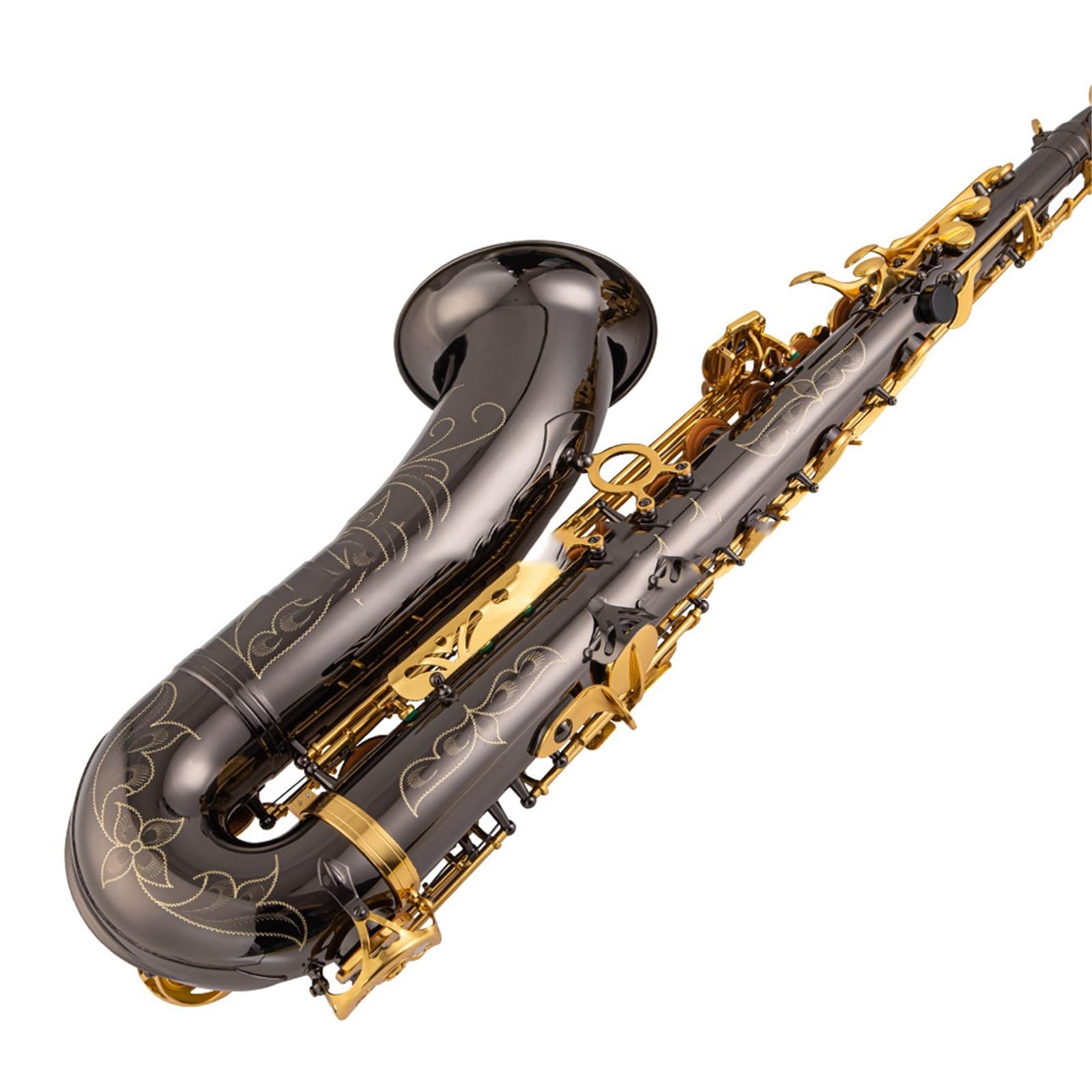 Saksofony Czarny Niklowo Złoty Saksofon Tenorowy B Dur Instrument Dęty Dla Dorosłych I Początkujących