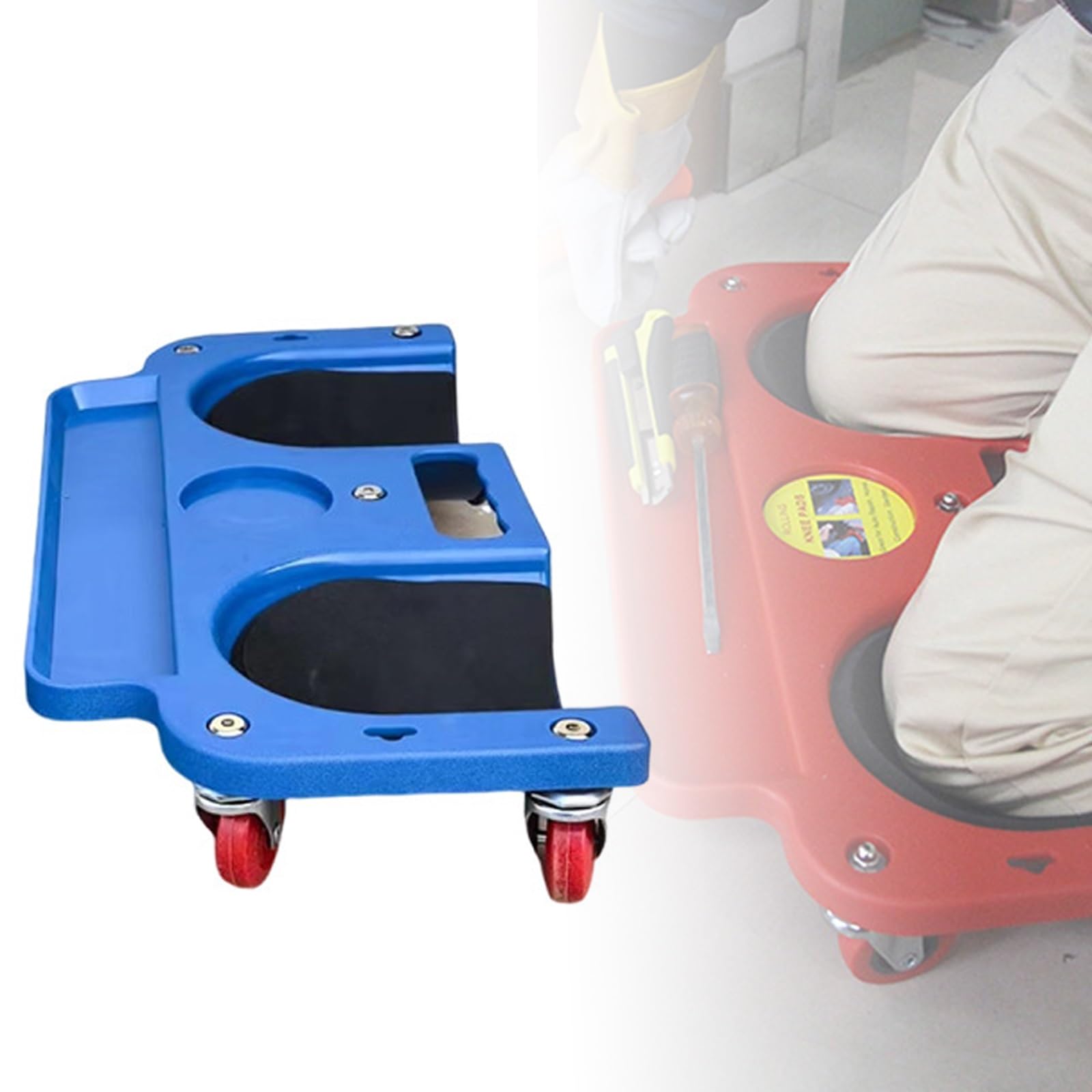 Ginocchiere rotanti con ruote per un facile movimento, design leggero per il comfort, resistenti per attività pesanti, ideali per riparazioni auto, falegnameria, piastrelle e giardinaggio