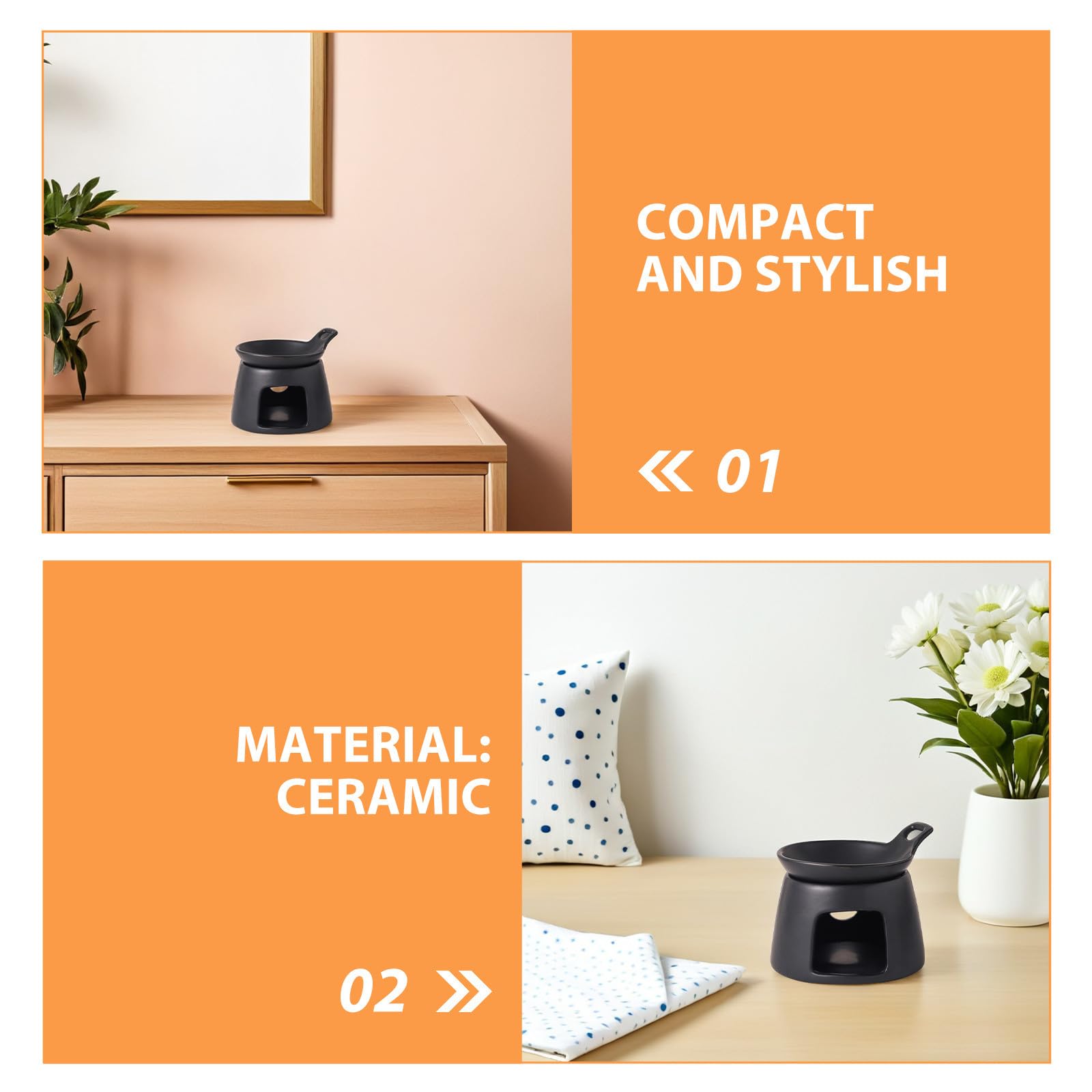 Toyvian Diffusore di Oli Essenziali in Materiale Porcellanato Design Smontabile, Riscaldamento Uniforme per Aromaterapia Efficiente in Camere da Riposo e Ambienti Domestici