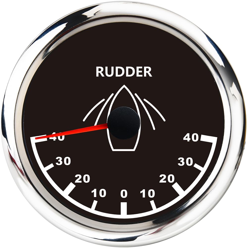 Marine Boat Rudder Angle Indicator Gauge 85mm Meter 0-190ohm with Backlight 12V 24Volts Universal