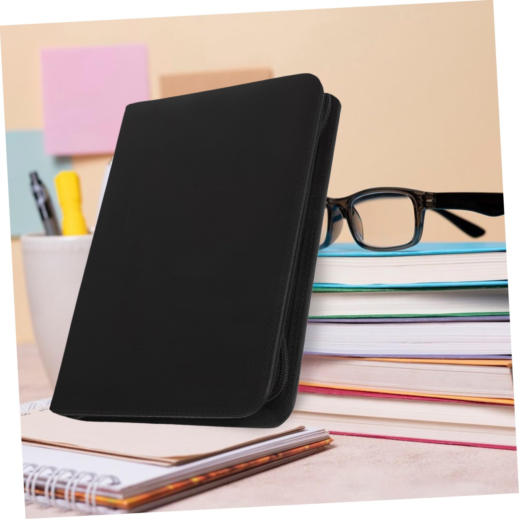Portafolio Para Mujer Tamaño A5 Cremallera, Carpeta De Negocios Piel Pu, Organizador De Documentos Comerciales Anillas, Bolsa Segura Para Oficina y Uso Profesional