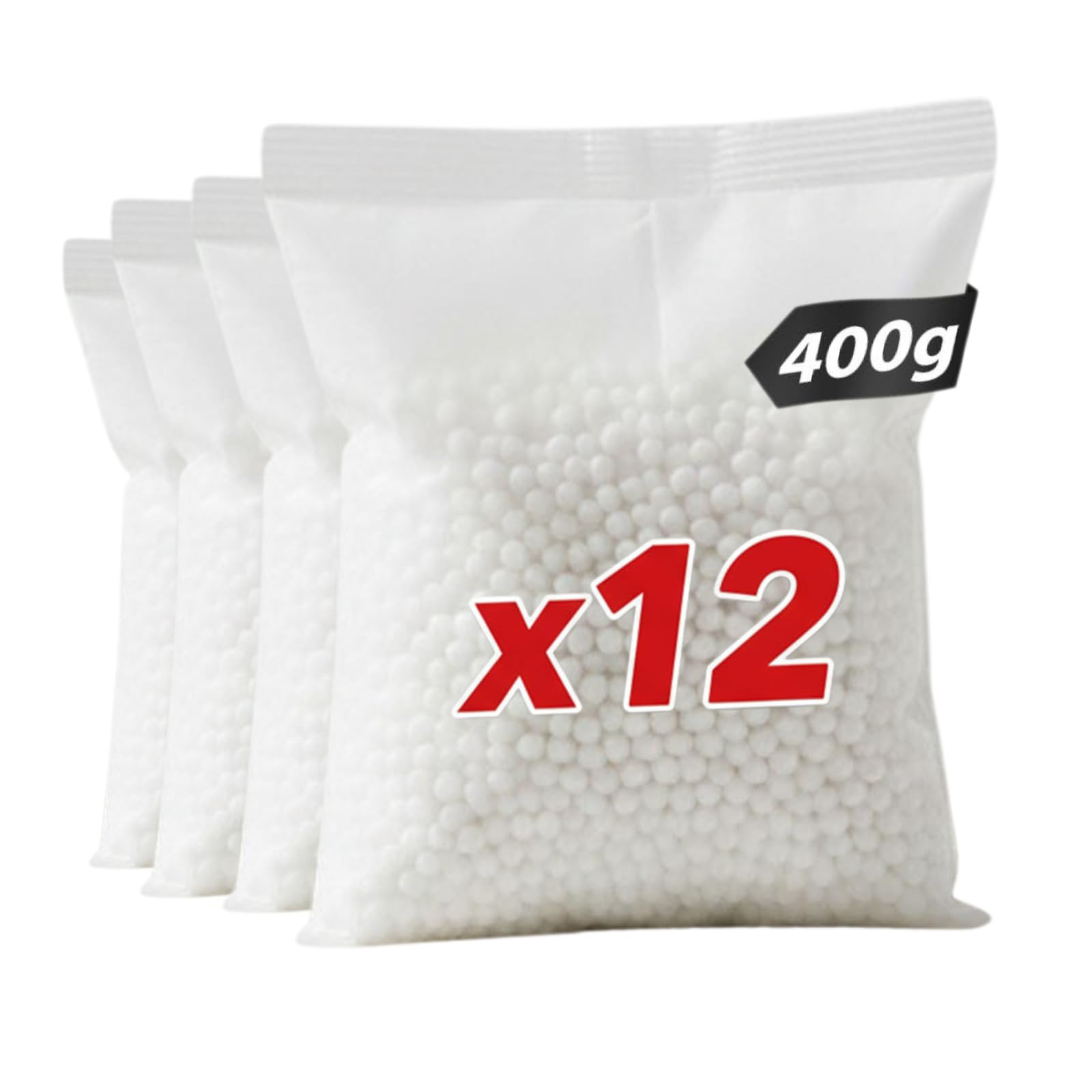 Karat 12 X Refill Packs 4 X Dehumidifier With 8 X 400 G Refill Bags Granules Room Dehumidifier Refillable & Reusable (Refill Bag, Set Of 12, 400 G)