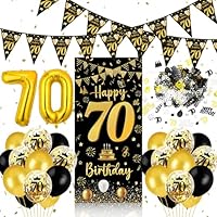 18. Geburtstag Deko Set | Schwarzes Gold Partydeko Mit Luftballons & Banner