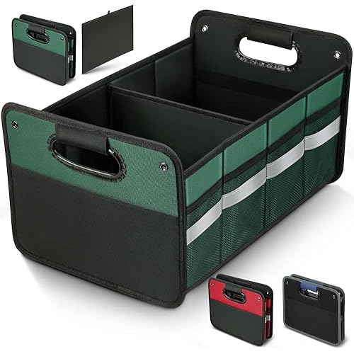 Car Trunk Organizer, Car Storage and Organizer Reinforced Handles, 50L Waterproof Polyester Car Accessories Organizer for Car, Suv, Sedan, Truck, Minivan Non Slip Bottom 50L