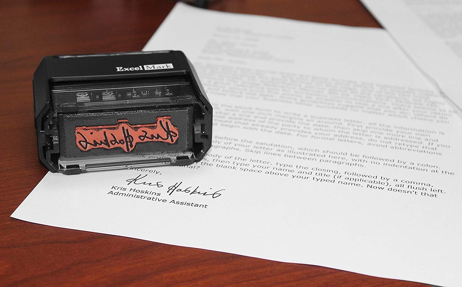Custom Signature Stamp - Self Inking - Black Ink - Extra Large