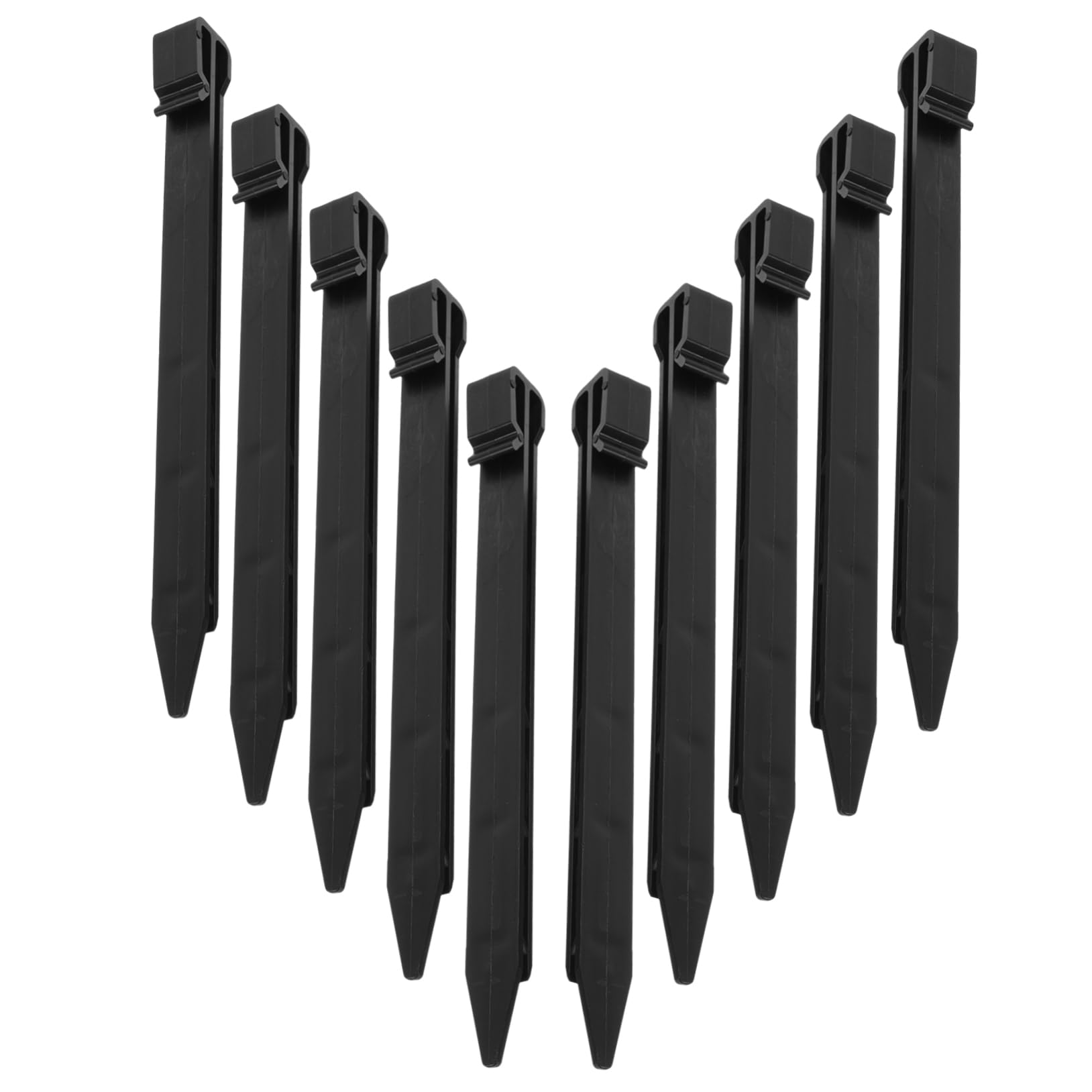 Piquets de Jardin en Plastique Noir 20 Pièces, Compacts