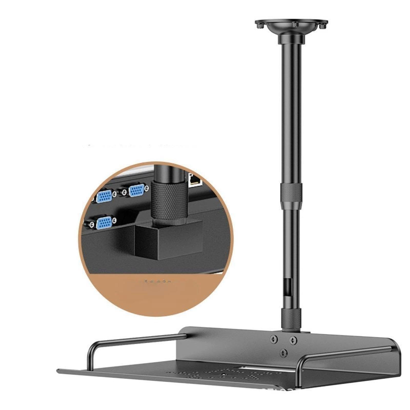 Supporto da soffitto con vassoio per videoproiettore, montaggio a parete/soffitto, altezza da 40 cm a 80 cm