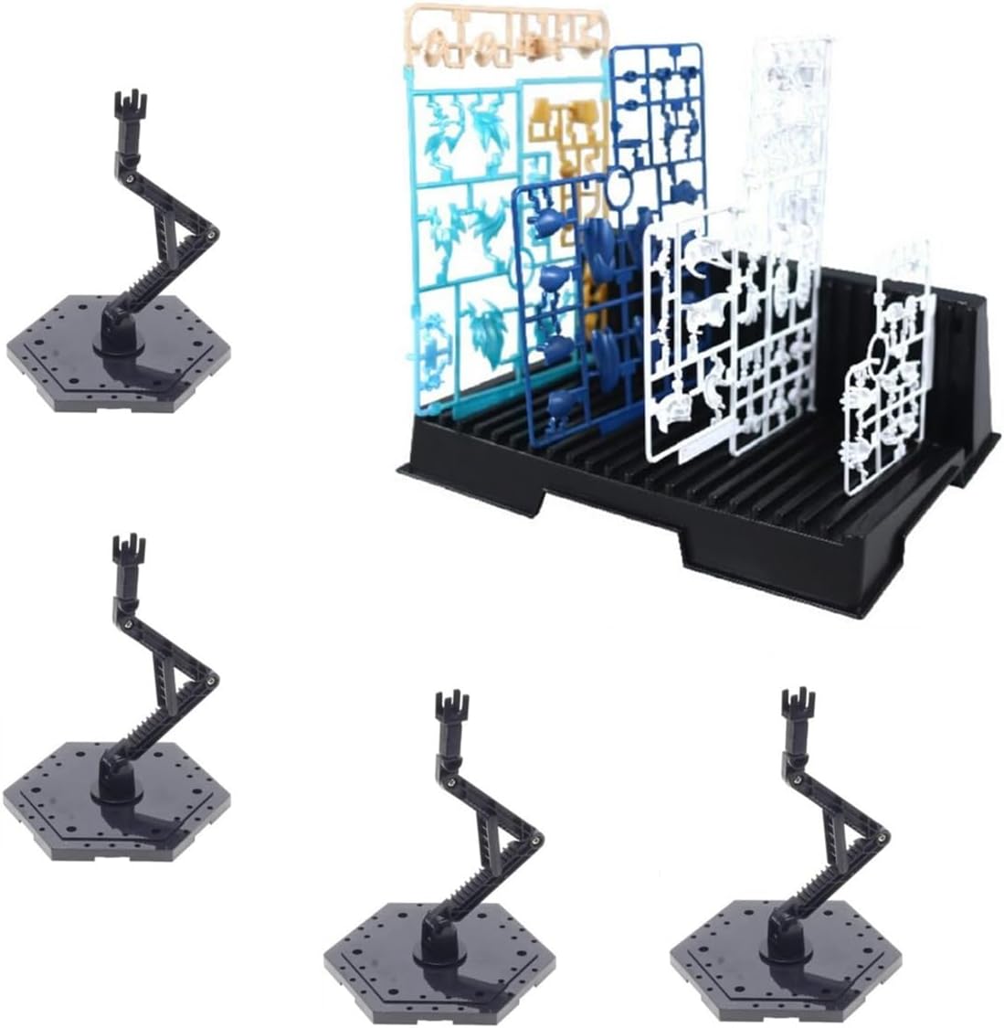 Suitable for Model Pieces Shelves Plastic Rack Organizer for Gundam Hobby Model Making Parts,Plastic Parts Shelf,Model Shelf,Placing Rack,SD kit,HG/MG/RG Assembly Tool.Display Rack. (A Set)
