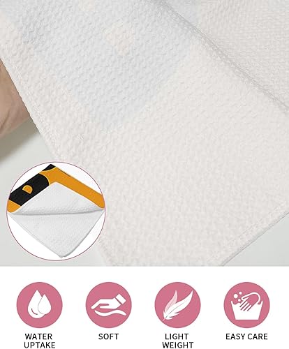 Miniatura 5 de Kitchen Towel 2 Packs Cotton Waffle Weave, Halloween Orange 16 x 24 Inch Absorbent Quick Drying Dish Towels Clothes for Kitchen Living Room Washable