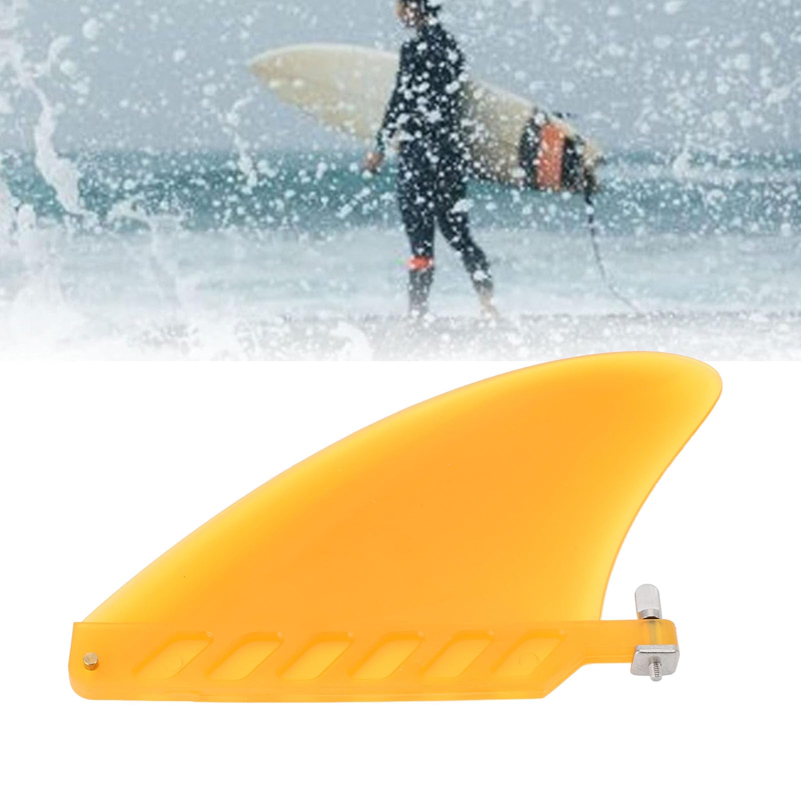 SURFBOARD FIN TPU LEKKA LEKKA ULEPSZONA OBSŁUGA STYLOWA PADDLE BOARD WYMIANA 4,6" LONGBOARD (żółta)
