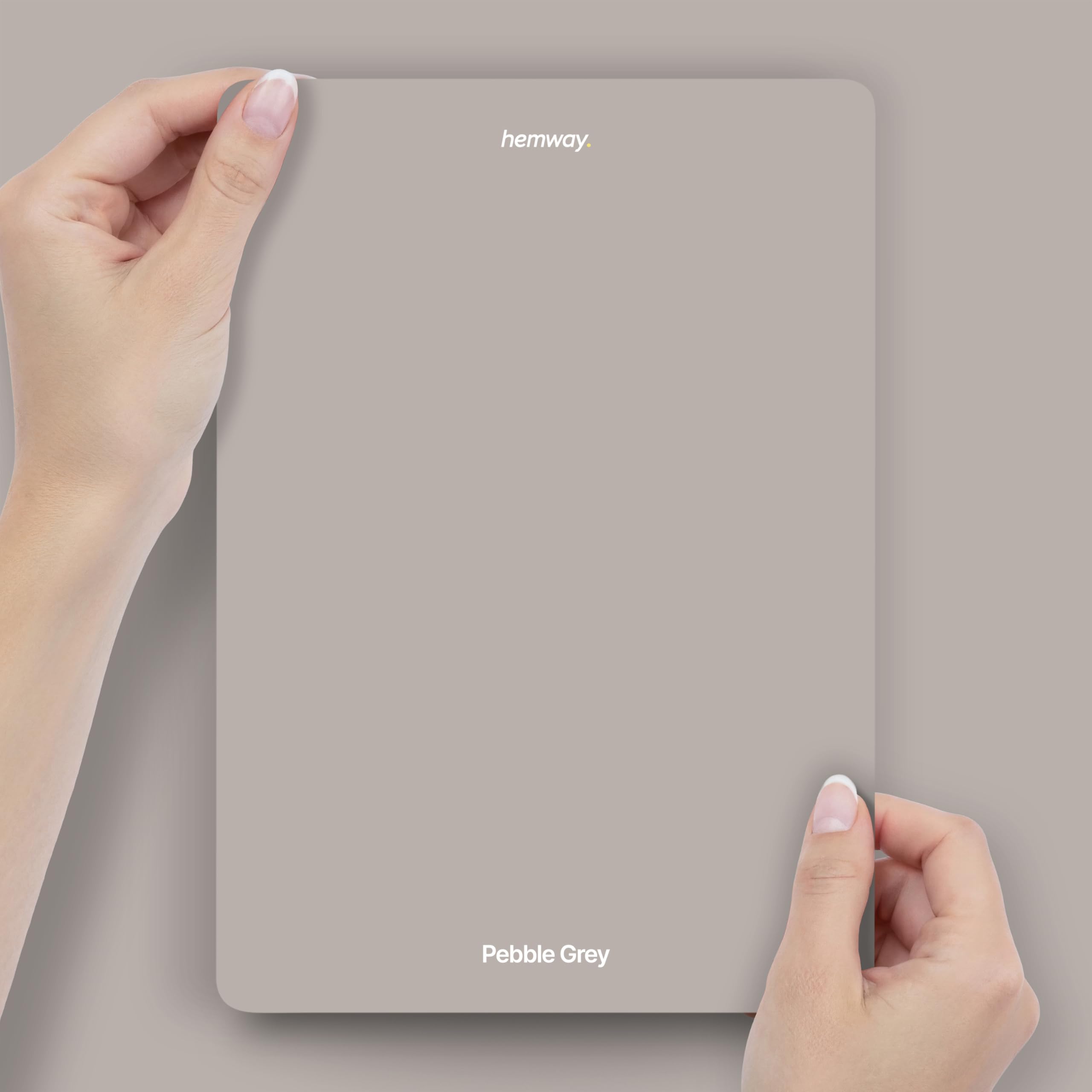 Hemway Pebble Grey Peel & Stick Sample Chalk Paint | A5 Accurate Colour Swatch, Mess-Free Alternative to Paint Tester Pots, Easy To Use, Eco-friendly, for Interior Furniture & Walls