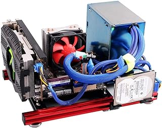 ITX Case ATX Test Bench PC Case, Acrylic Accessories DIY Open Aluminum Alloy Frame, Open Chassis Mining Rig Frame, for ITX Motherboard PC Computer ATX Power Supply