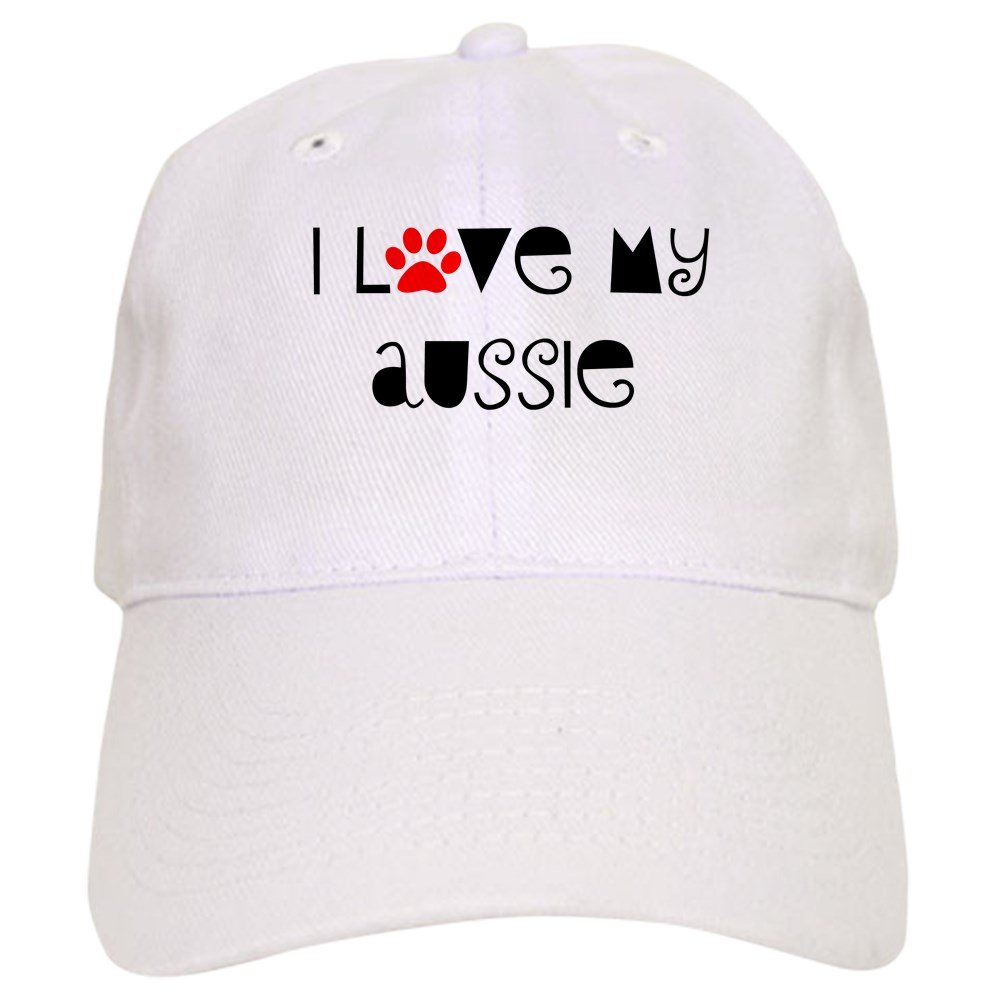 CafePress I Love My Aussie Cap Unique Adjustable Baseball Hat White