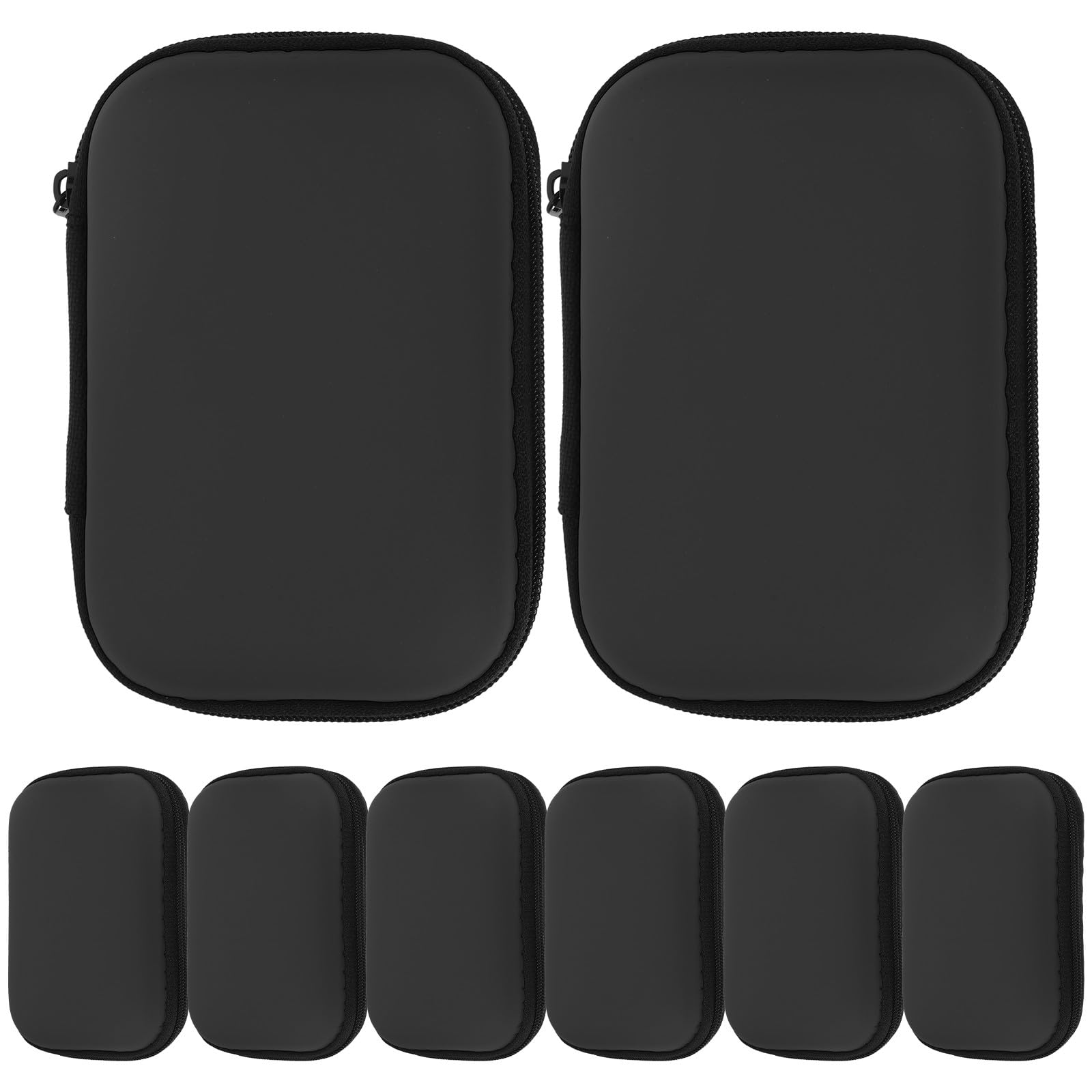 Organizador Electrónico de Cables para Accesorios Digitales, Bolsa Portátil Eva Grande Negra, 8 Unidades, Estuche Multifuncional para Viaje y Almacenamiento Diario