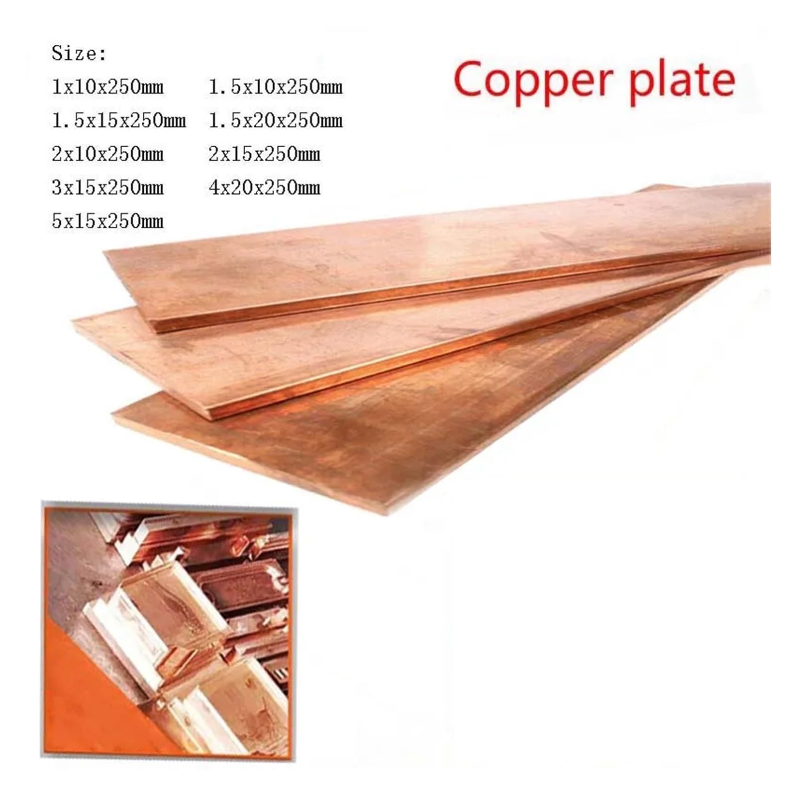 Barra Di Rame 400x25x1 Mm - Per Elettricità, Fai Da Te, Conductività Eccellente - Foto 6