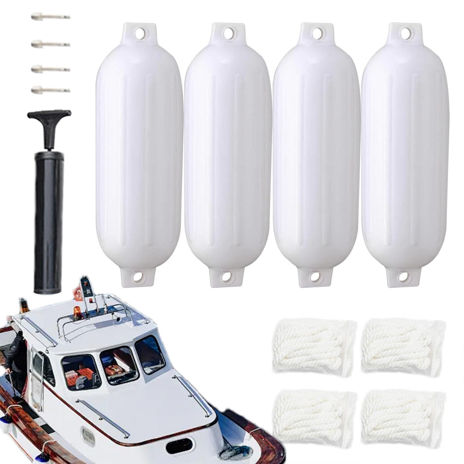 Boat Bumpers Fenders,10 X 30 in Inflatable Boat Fenders | Boat Dock Guards, Ropes Needles Pump Included, Boat Accessories for Pontoon Boat