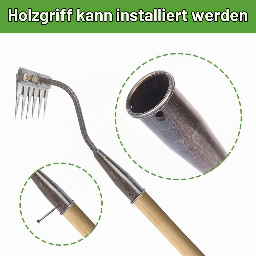 Rastrello Weng in acciaio al manganese, 5/6/7/8 denti, versatile ed efficiente, strumento da giardino per allentare il terreno e piantare (5 denti)