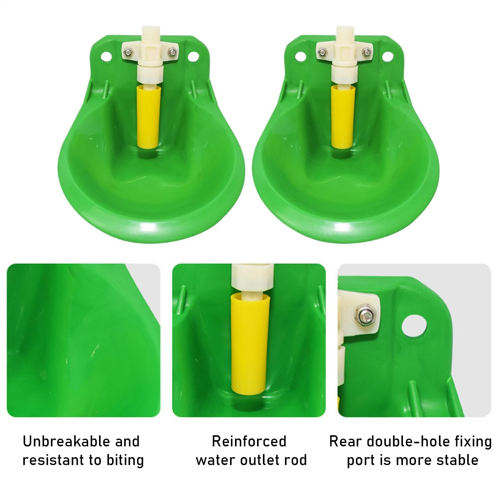 Abbeveratoio automatico per pecore, confezione da 2 ciotole per acqua addensata, 600 ml, con valvola in rame, abbeveratoio per animali da fattoria, per pecore, bovini, maiali o cani