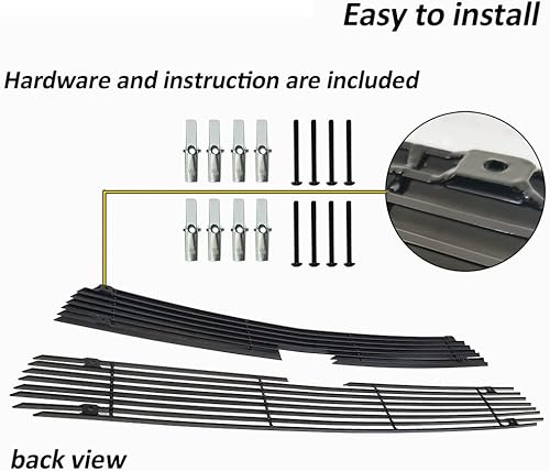 Miniatura 4 de Insertos de rejilla cromada para Chevy 2003-2005 Silverado 1500 Billet Upper Grill Combo 2004 pulido reemplazar rejilla inserción
