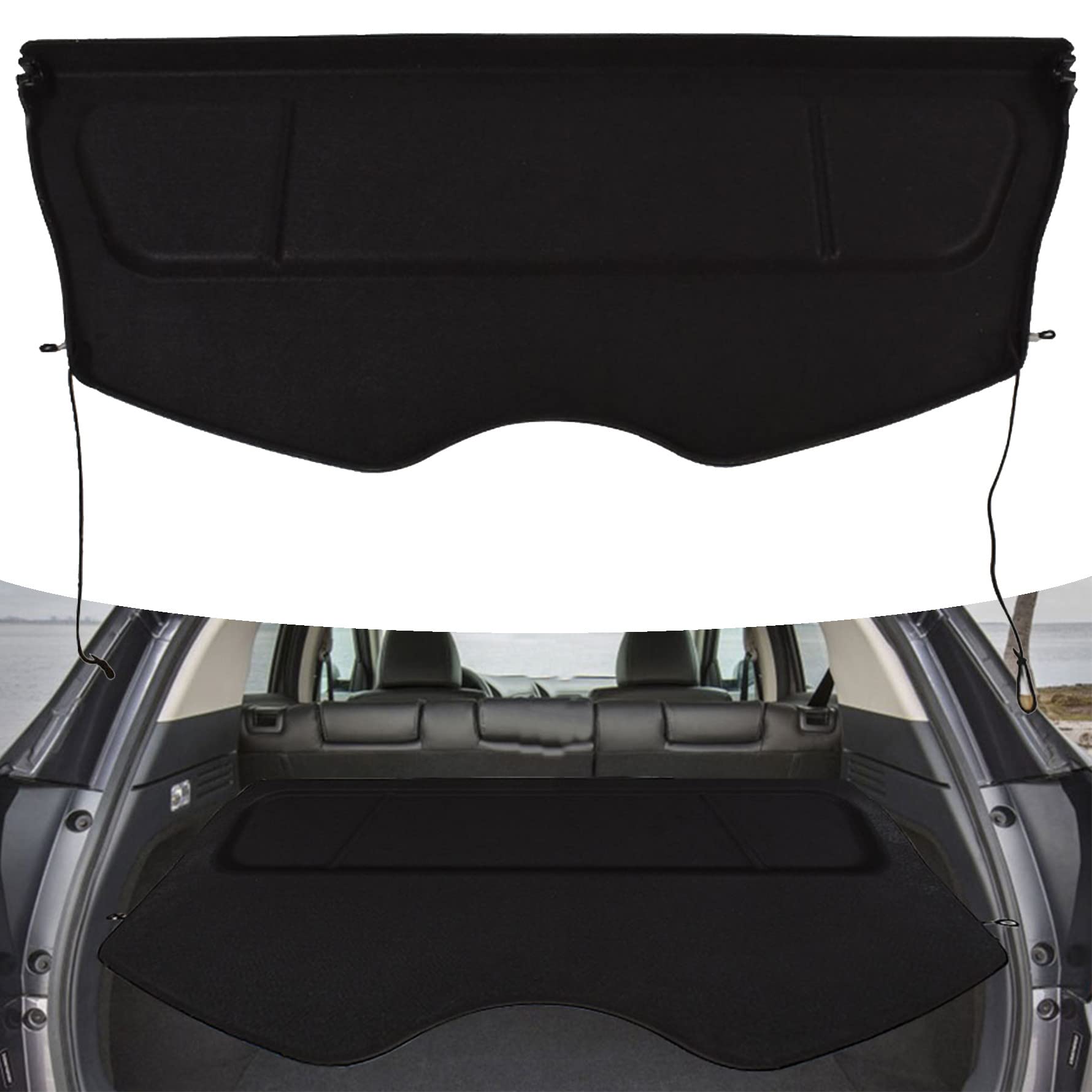 munirater Car Rear Trunk Black Cargo Cover Protector Non Retractable Replacement for 2013-2017 Nissan Leaf 79910-3NL1B