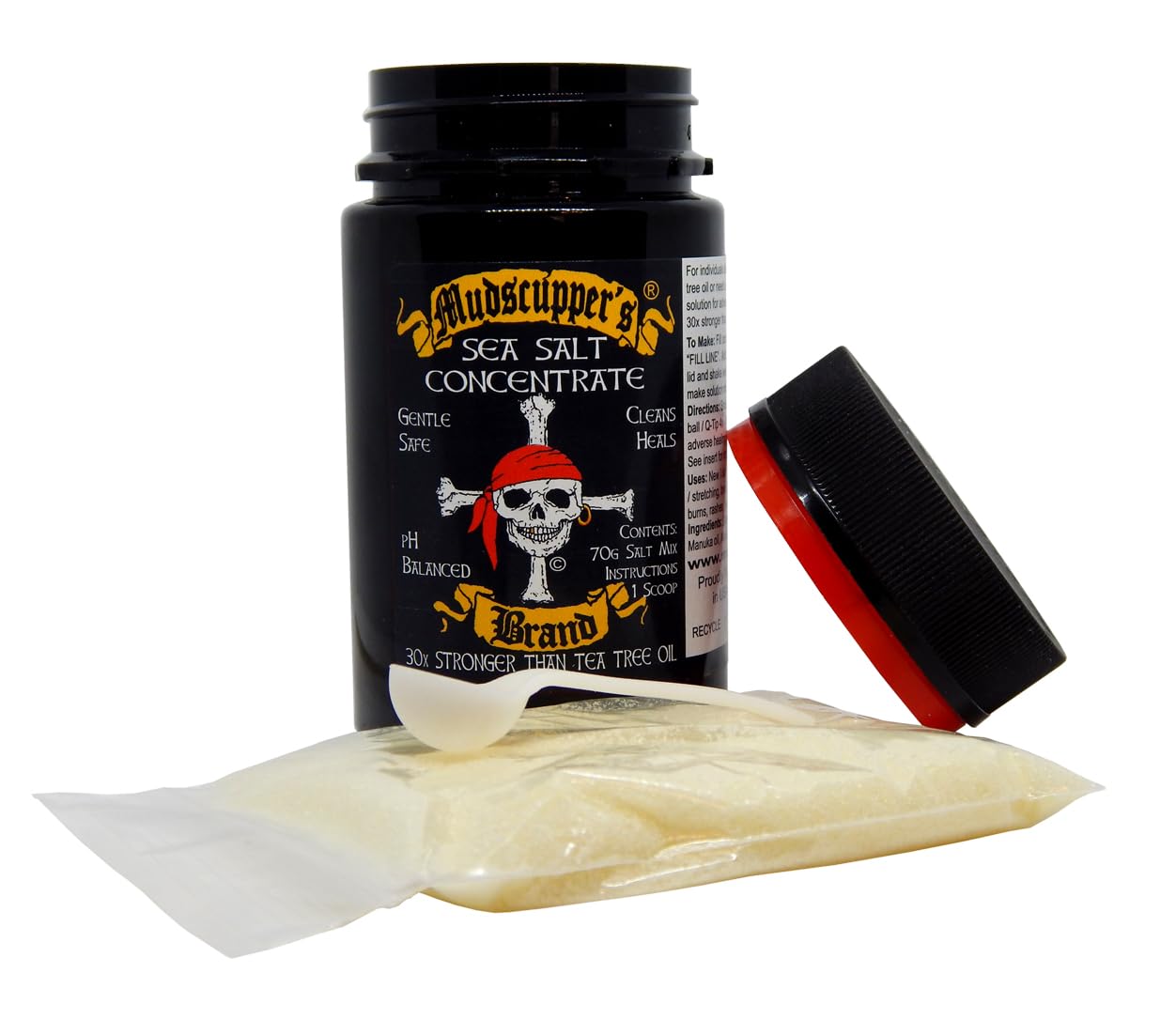 Mudscupper's Sea Salt Concentrate - DIY Piercing Solution - Safe Geantle Effective - Makes 360 oz.