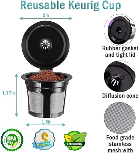 Vista 27 de CAPMESSO Filtros de café desechables con tapa, filtro de papel Kerig para cápsulas reutilizables de una sola porción compatible con cafetera Keurg