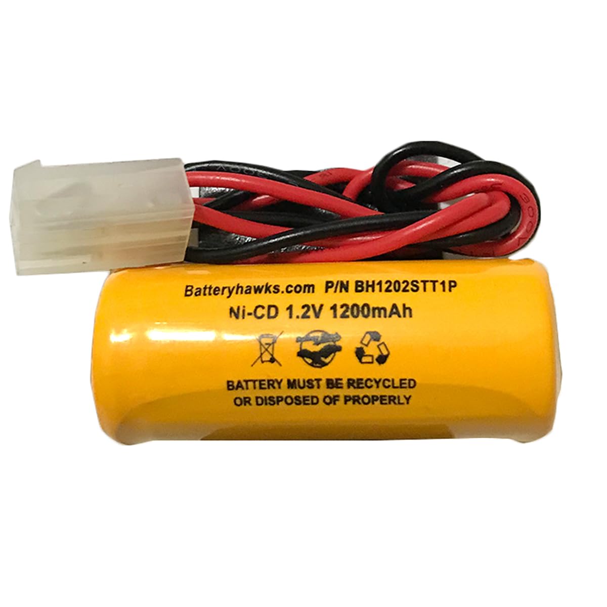 Battery HawkELB1P201N1 ELB-1P201N1 ELB0300 ELB-0300 1.2v 1200mAh Ni-CD Pack Replacement for Exit Sign Emergency Light