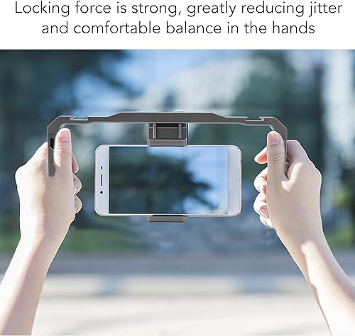 Miniatura 3 de Plataforma de video para smartphone, aleación de aluminio, aparejo de vlogging con asas, jaula portátil para teléfono portátil con cojín de