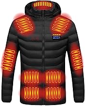 Vestes Chauffantes Homme Femme Manteau Chauffant à Capuche Manches Longues Hiver Chaud à Capuche Chargement USB Chauffe-Body éLectrique Veste Chauffante Avec 4 Niveaux de Chauffage et 21 Zones 2024