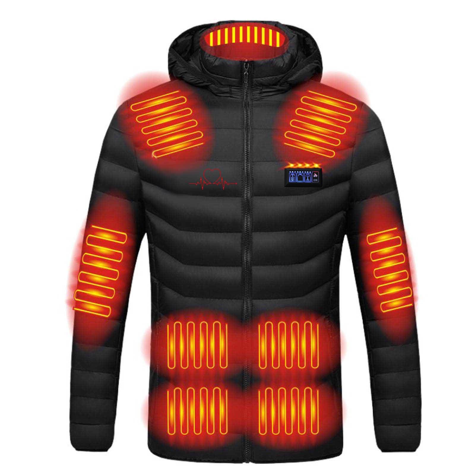 Vestes Chauffantes Homme Femme Manteau Chauffant à Capuche Manches Longues Hiver Chaud à Capuche Chargement USB Chauffe-Body éLectrique Veste Chauffante Avec 4 Niveaux de Chauffage et 21 Zones 2024