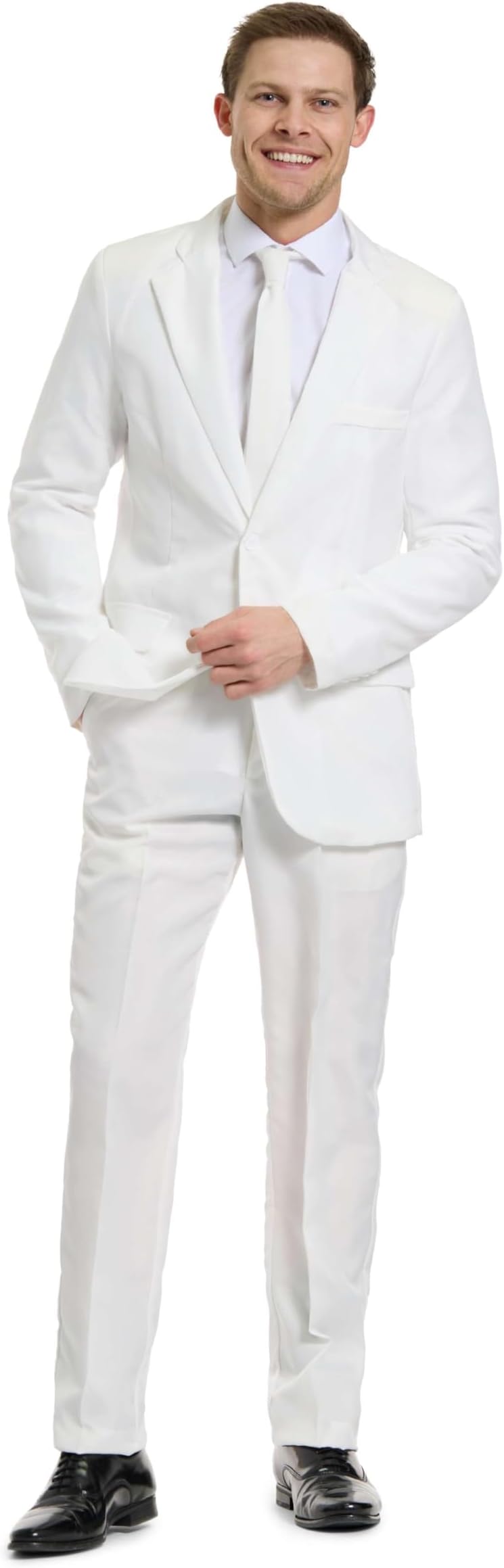 Men's Suit Solid Color -3 Piece Regular Fit with Jacket, Pants & Tie for Halloween, Easter, Prom, Wedding, Party