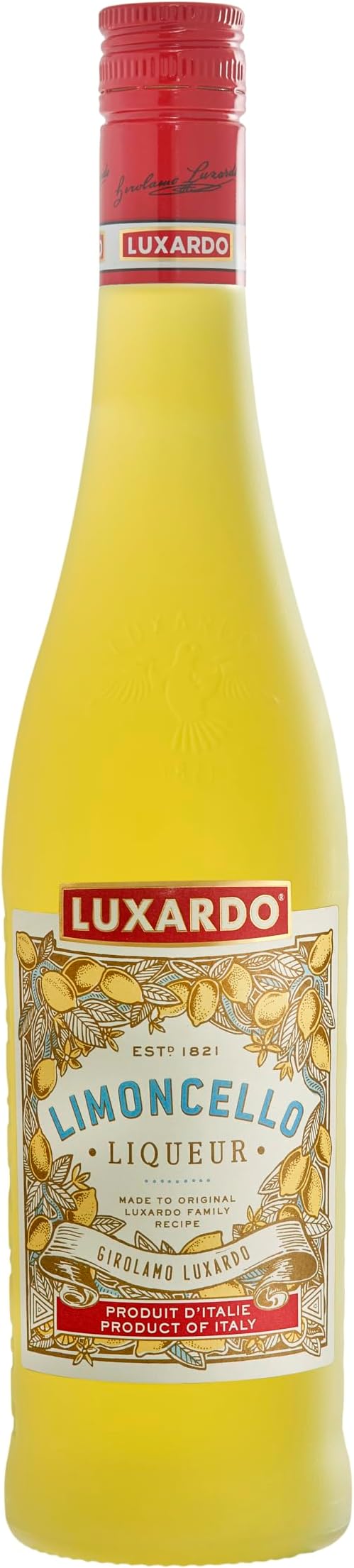 Limoncello Liqueur 50cl, 27% ABV | Premium Italian Artisanal Lemon Liqueur | Made to Traditional Family Recipe using Real Lemons, Natural, Refreshing & Vegan Friendly