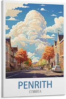 XWYMXZ Penrith Cumbria Vintage Travel Posters Street 08x12inch(20x30cm) Modern Canvas Wall Art Posters for Living Room Decor Paintings for Home Decoration