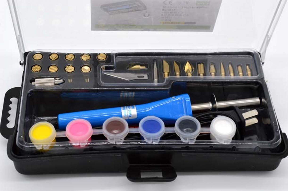 ZHONGJIUYUAN Soldador eléctrico Kit de quema de leña pirografía pluma quemador de madera decoración madera bricolaje artesanía herramientas