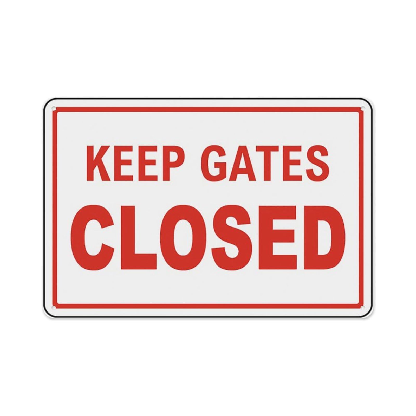 peiyeety Keep Gates Closed Sign Aluminum Tin Warning Signs For Home Outdoor Garden 8X12 Inches
